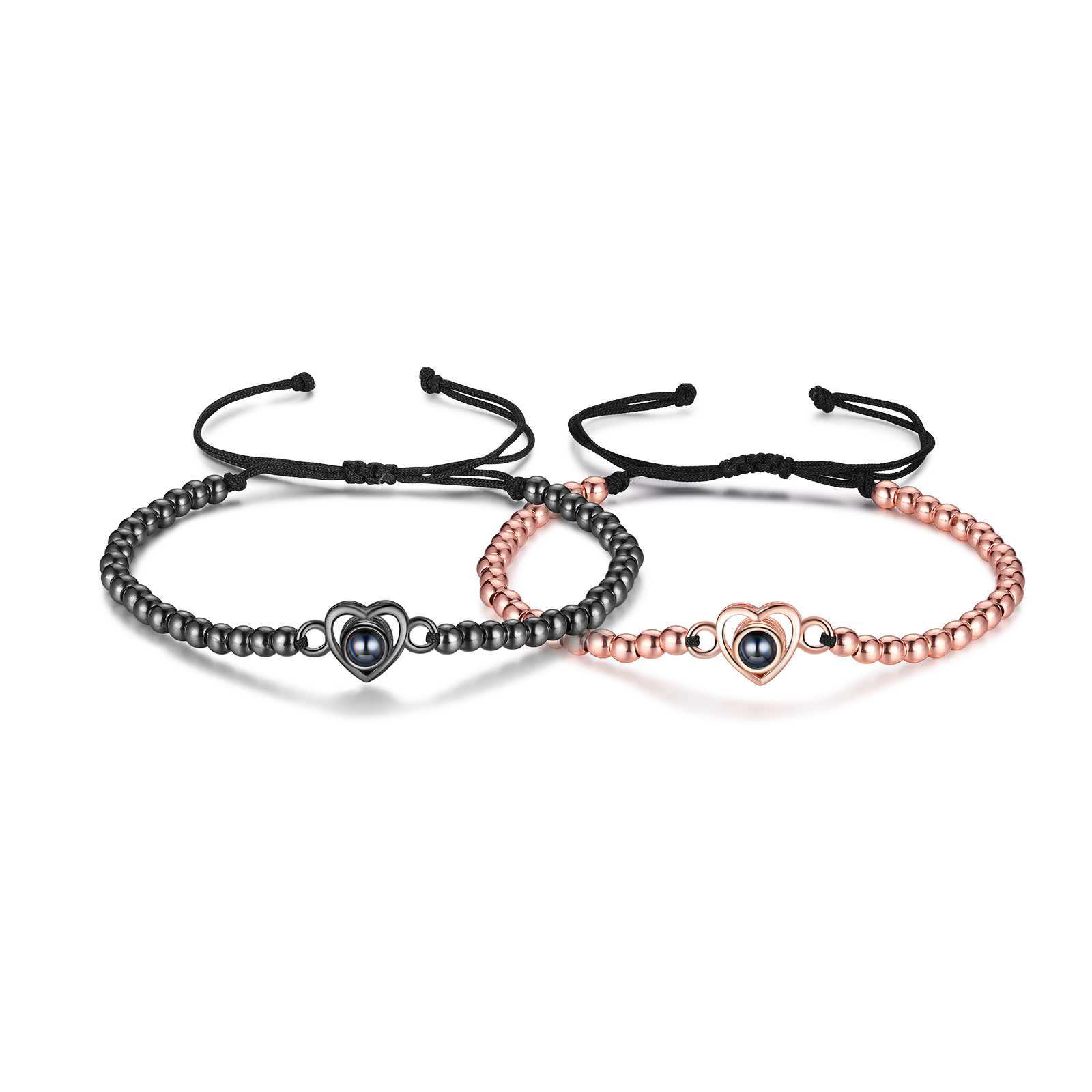 2 PCS Personalised Couple Projection Bracelet Customised 1 Photo Adjustable Bracelet Special Gift For Her/Him-Jessemade AU