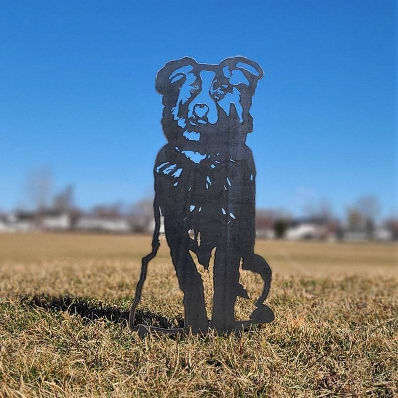 Australian Shepherd Metal Dog Silhouette Garden Yard Decoration-Jessemade AU