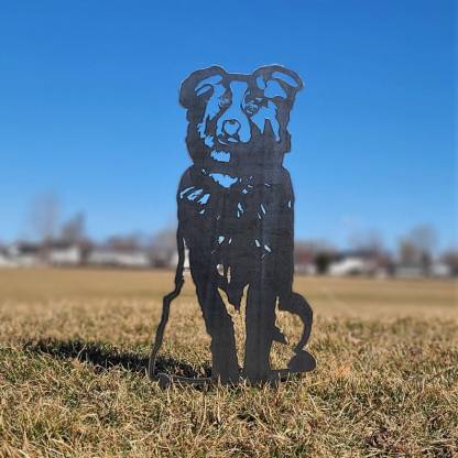 Australian Shepherd Metal Dog Silhouette Garden Yard Decoration-Jessemade AU