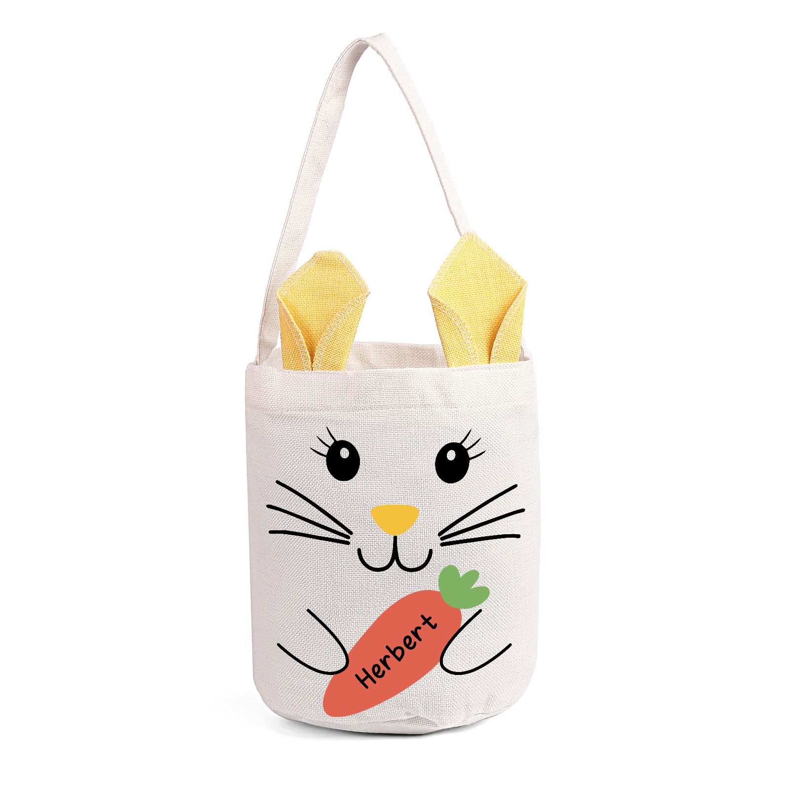 Personalised Bunny Tote Bag Custom Name Bunny Bucket Bag Easter Gifts for Kids-Jessemade AU