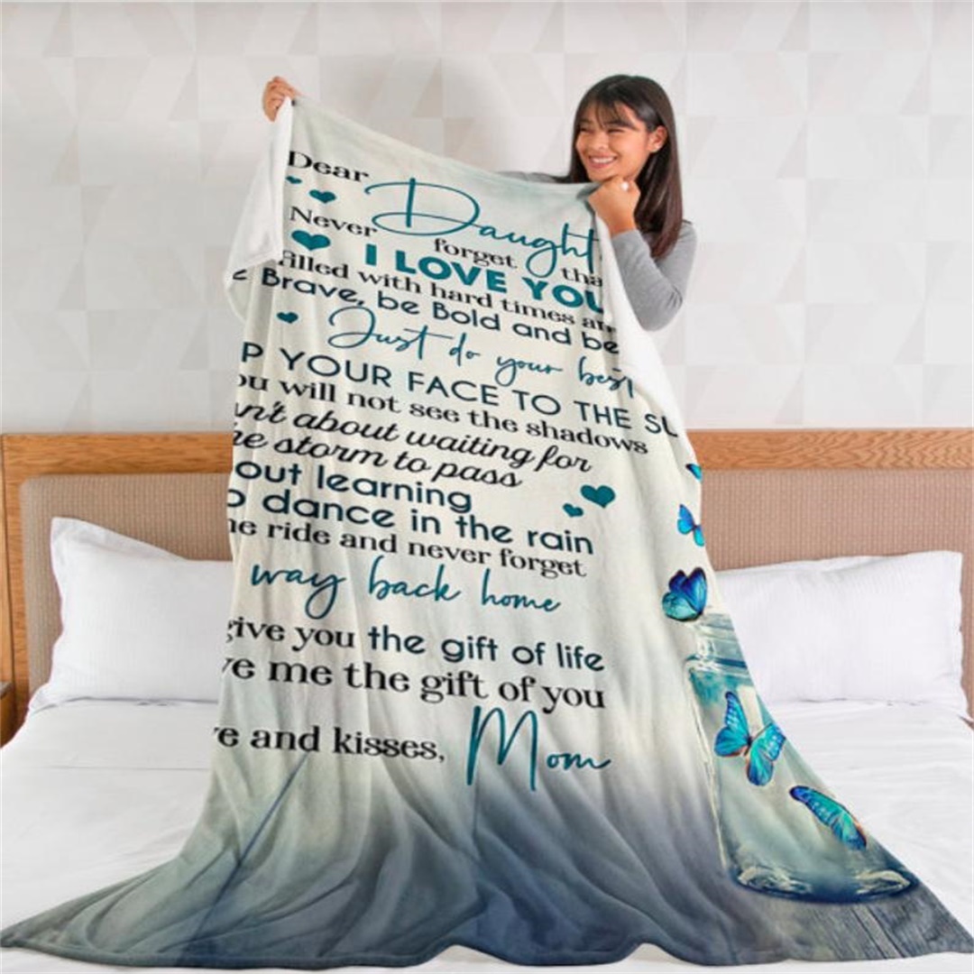 To My Daughter Never Forget That I Love You Flannel Blanket-Jessemade AU