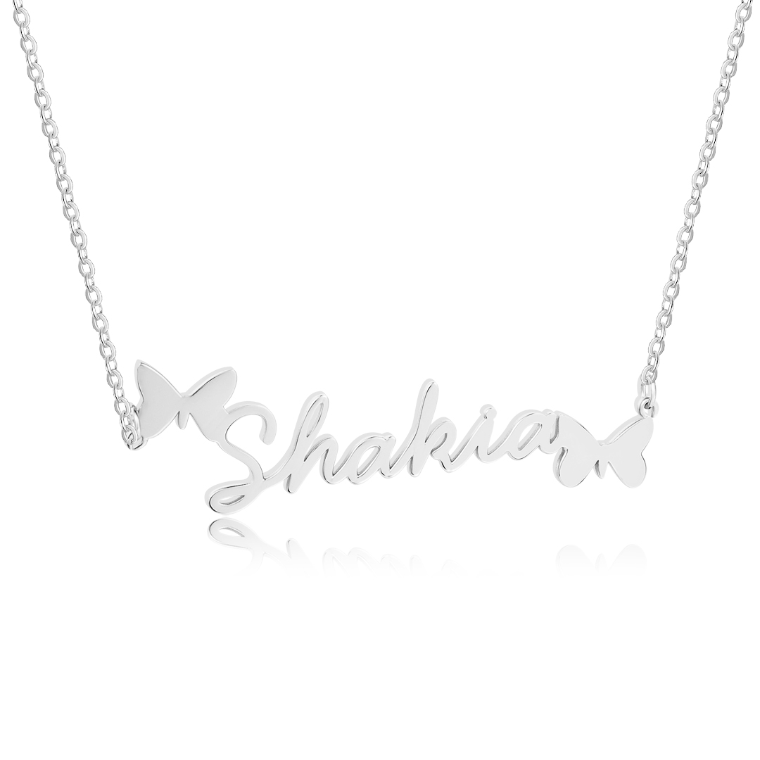 Personalised Butterfly Necklace Custom 1 Name Necklace Gift For Women-Jessemade AU