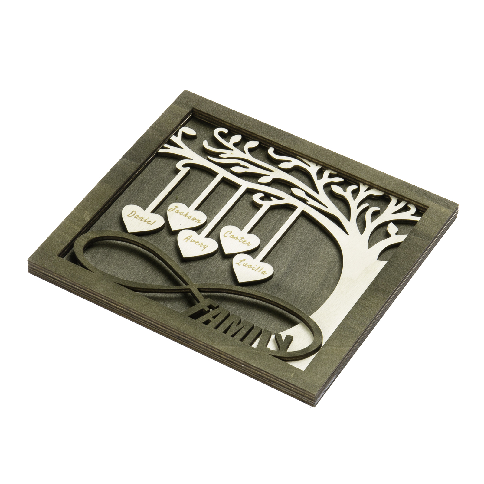 Custom Family Tree Sign with 5 Names Wooden Keepsake Gifts-Jessemade AU