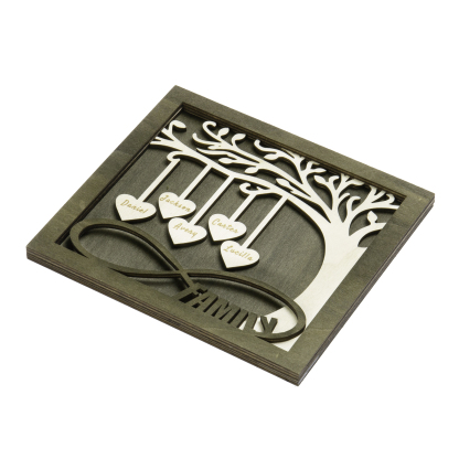 Custom Family Tree Sign with 5 Names Wooden Keepsake Gifts-Jessemade AU