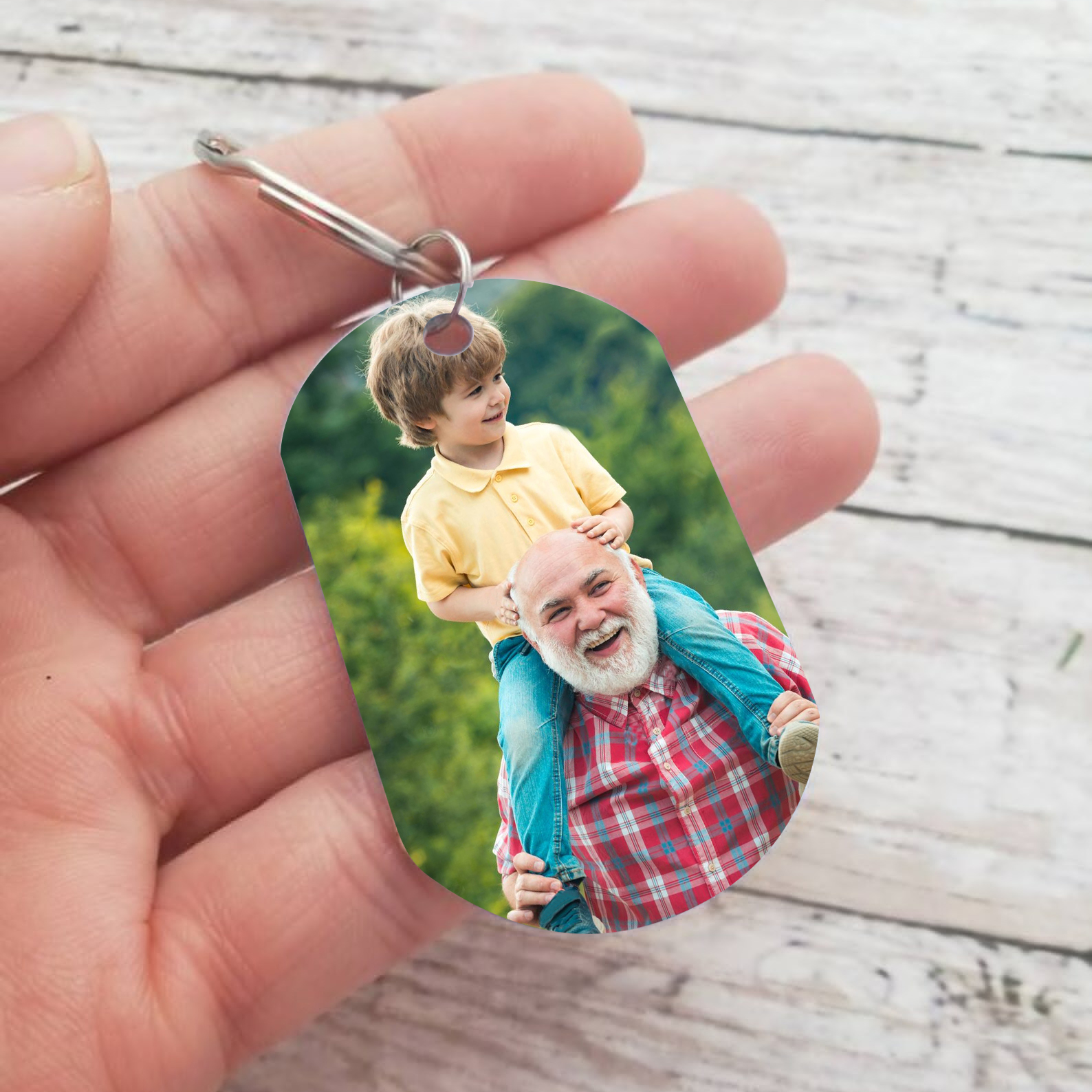 Personalised Photo and Name Keychain for Papa "Best Papa Ever" Grandparents' Day Gift-Jessemade AU