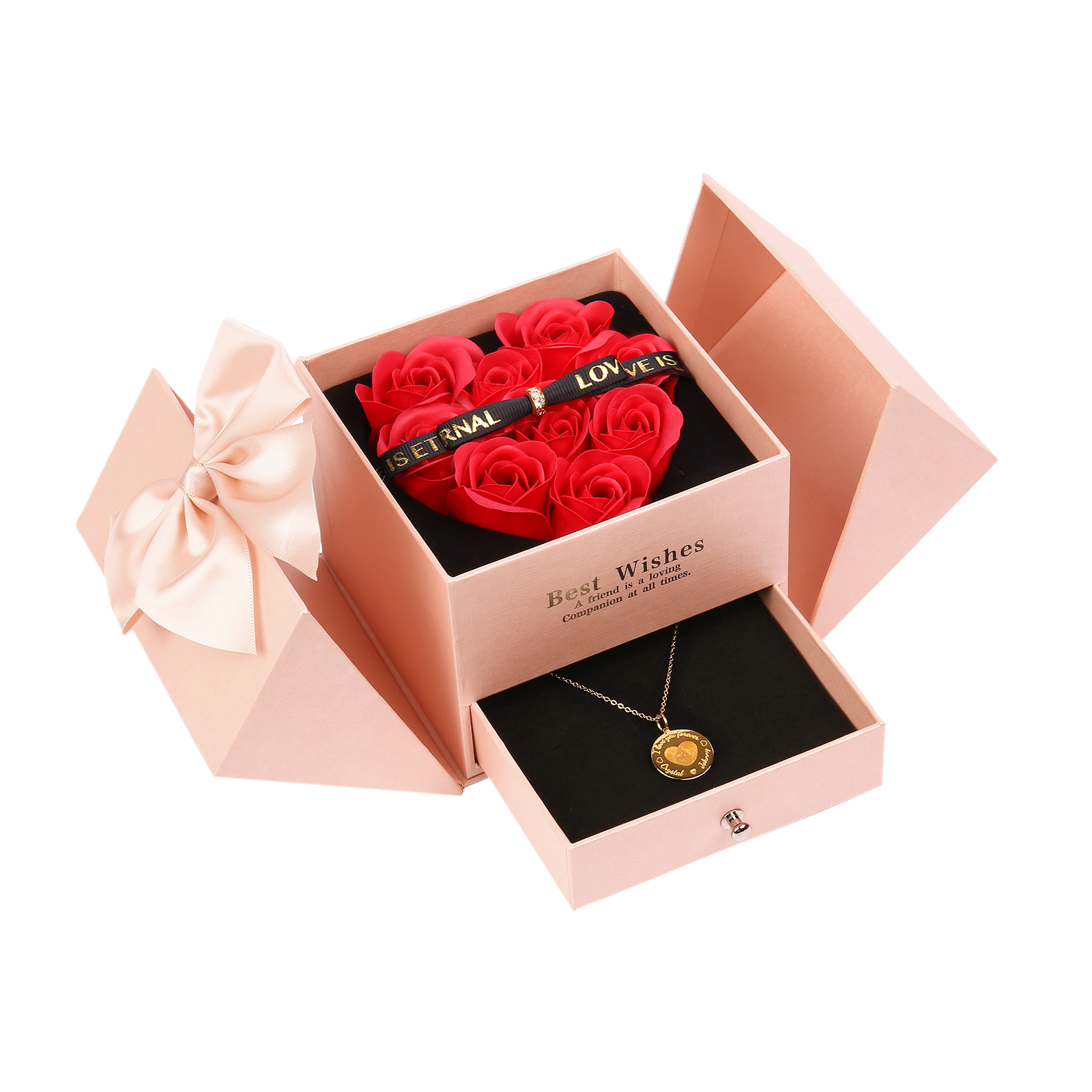 Red Rose Exquisite Jewelry Box Storage Box Valentine's Day Gift Packaging Box-Jessemade AU