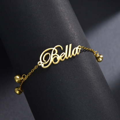Personalised Bell Name Bracelet Custom Bracelet Gifts For Her-Jessemade AU
