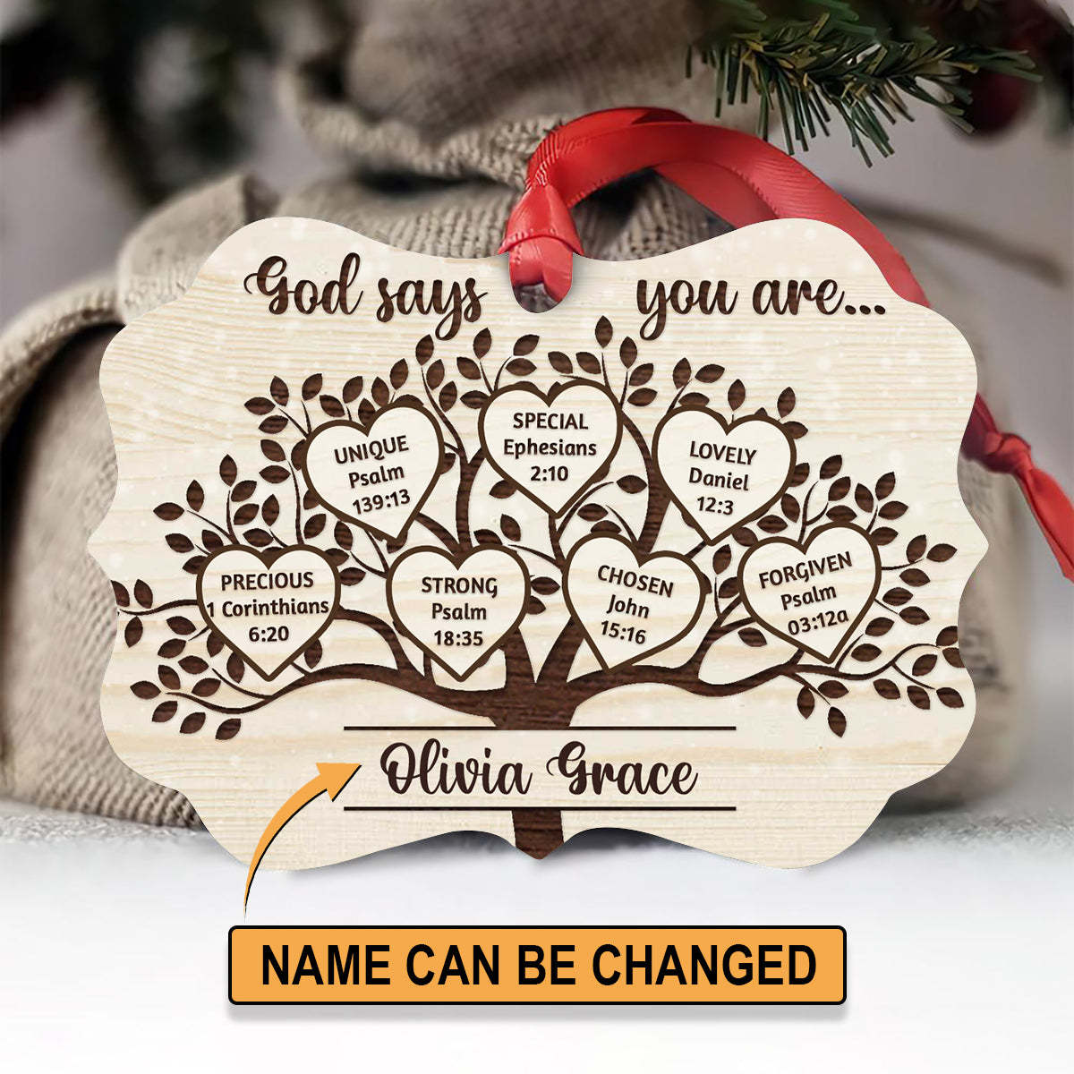Memorial Ornament “God Says You Are Unique" Personalised Name Ornament Memorial Christmas Home Decor-Jessemade AU