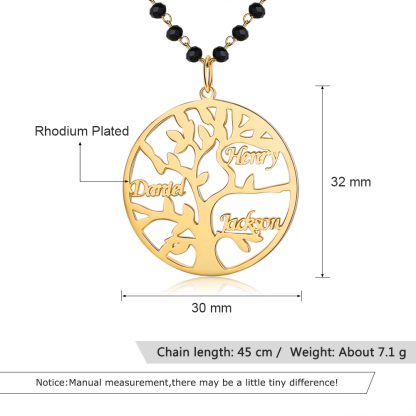 Personalised Family Tree Necklace Custom 3 Names Necklace Gift For Mother-Jessemade AU