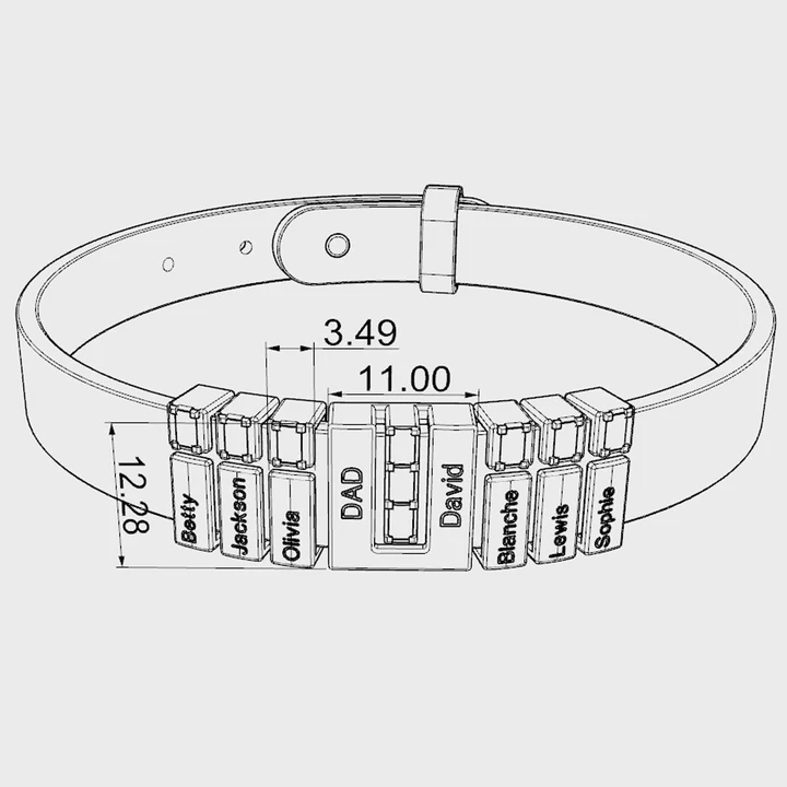 Mother's Day Gifts Personalised Leather Bracelet With 8 Names Gifts For Women-Jessemade AU