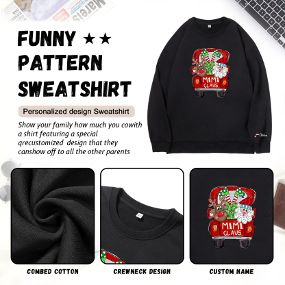 1 Name - Personalised Christmas Sweatshirt Custom Name & Text Sweatshirt Mimi Claus Sweatshirt Gift for Family -Jessemade AU