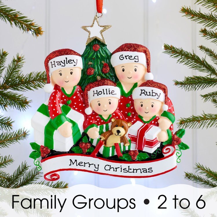 Personalised Christmas Tree Ornament Custom 5 Family Members Names Ornament-Jessemade AU