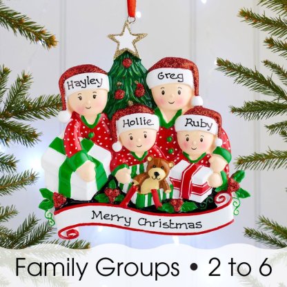Personalised Christmas Tree Ornament Custom 5 Family Members Names Ornament-Jessemade AU