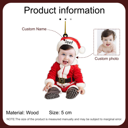 Funny Face Christmas Ornament Custom Photo Ornament Gifts for Family-Jessemade AU