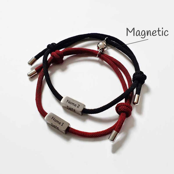 Magnetic Bracelet Personalised Name Matching Bracelet Set for Couple-Jessemade AU
