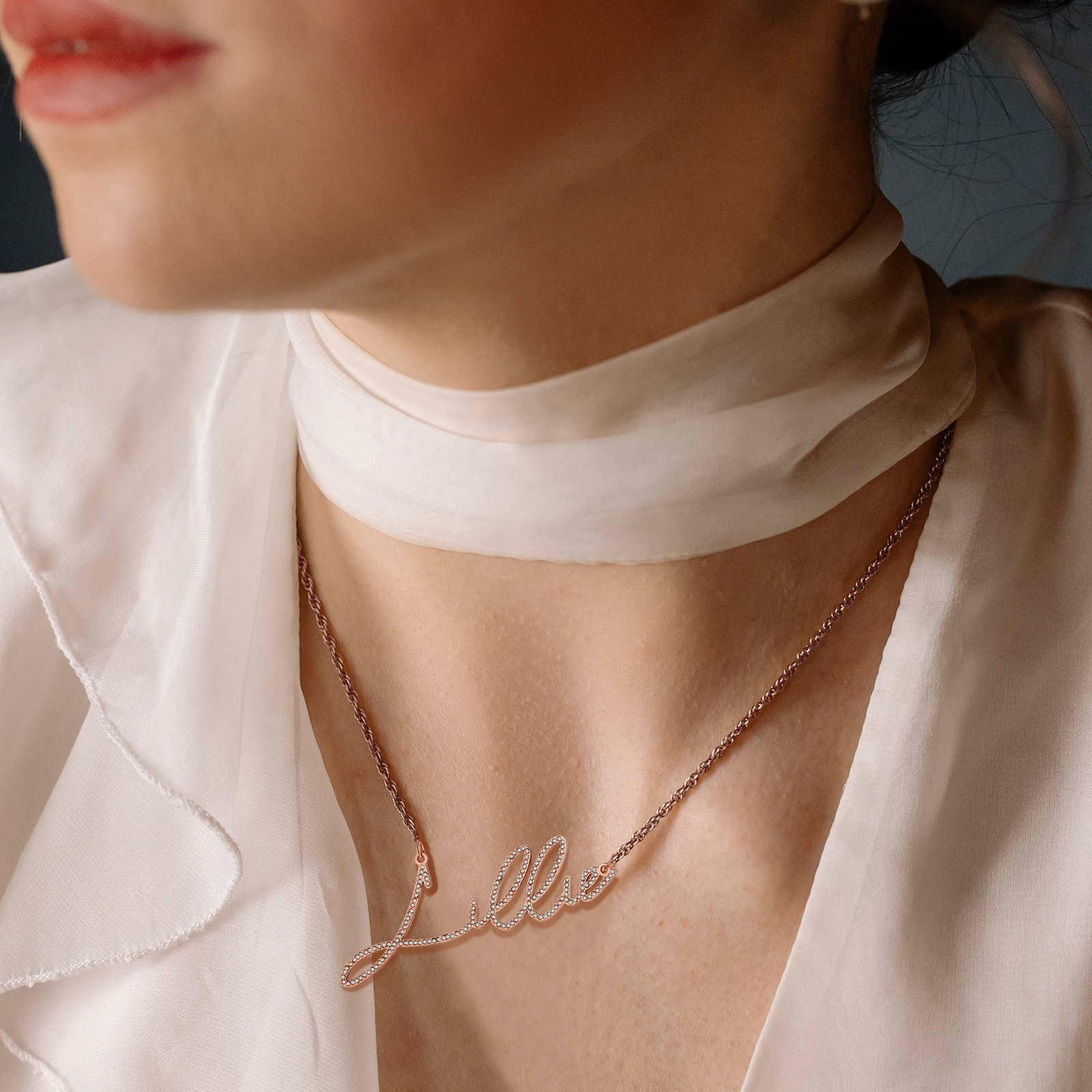 Sparking Name Necklace Personalised Name Necklace With Cubic Zirconia-Jessemade AU