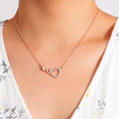 To My Mother/Daughter, Infinite Love Heart Necklace Gifts for Her-Jessemade AU