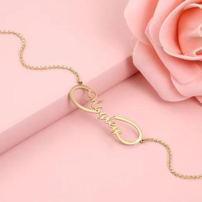 Personalised Infinity Necklace Custom 1 Name Necklace Gift For Women-Jessemade AU