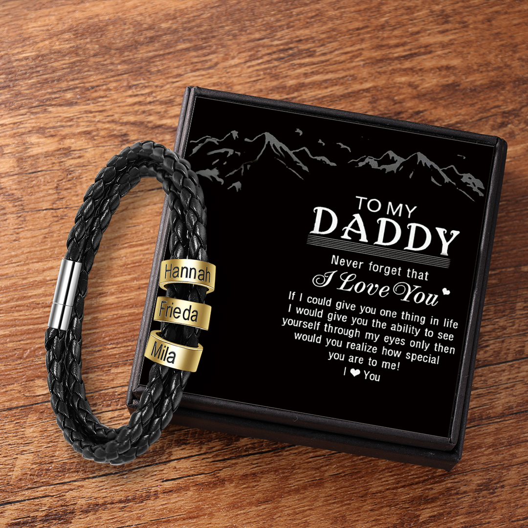 Men Braided Leather Bracelets with 1 Bead Bracelet Gifts for Him-Jessemade AU