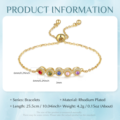 Personalised Women's Bracelet Customised 5 Birthstones Bracelets Birthday Mother's Day Gift for Her-Jessemade AU