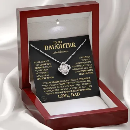 To My Daughter Love Knot Necklace Dad to Daughter Necklace Gift for Her - Never Forget That I Love You Forever-Jessemade AU