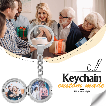 Personalised Photo Keychain Custom 2 Photos Gifts For Him-Jessemade AU