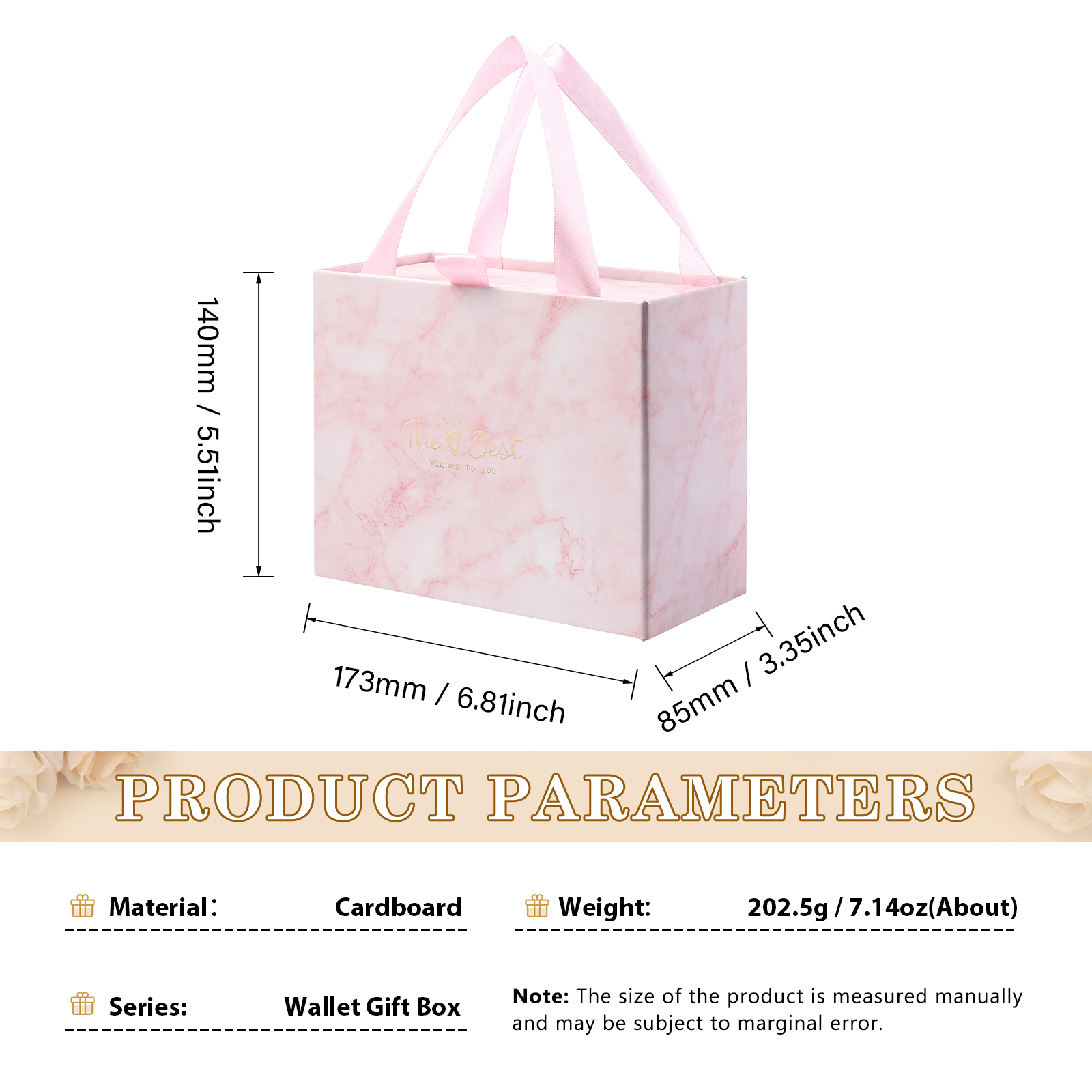Exquisite Wallet Gift Box Pink Rectangle Gift Packaging-Jessemade AU