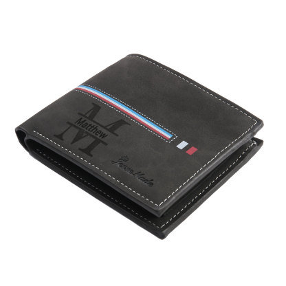 Personalised Photo & Name & Letter Billfold Wallet Monogram Leather Black Wallet Gift for Men-Jessemade AU