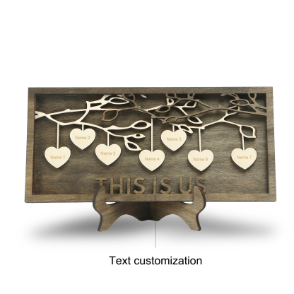 Custom Family Tree Sign Engrave 7 Names Wooden Family Frame Home Decor-Jessemade AU
