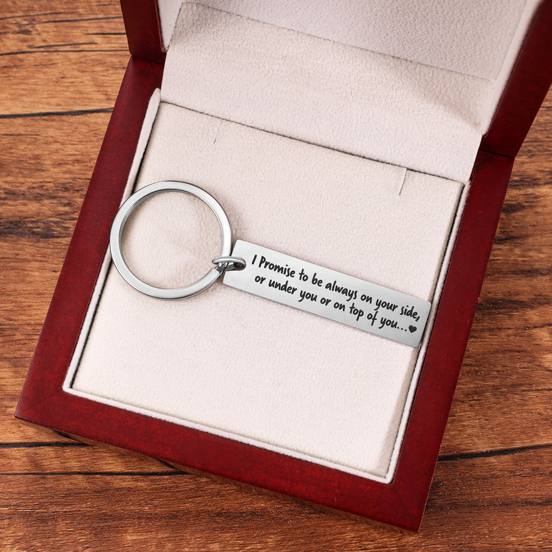 Funny Promise Keychain Always on Your Side Key Ring for Couple-Jessemade AU