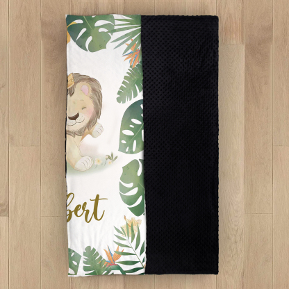 Personalised Lion Blanket Custom Name Cute Cartoon Blanket-Jessemade AU