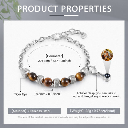 Personalised Projection Bracelet Custom Photo Bracelets Stainless Steel Adjustable Bracelet Creative Gift for Women/Girls-Jessemade AU
