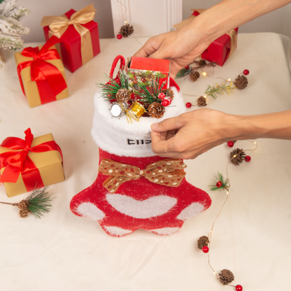 Personalised Christmas Stockings Gift Bag Customised 1 Name Christmas Sock Ornament Gift for Family Friends-Jessemade AU