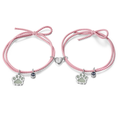 Personalised Photo Projection Bracelet Set Dog Paw Fluorescent Magnetic Bracelet Matching Gifts For Couples/Friends-Jessemade AU