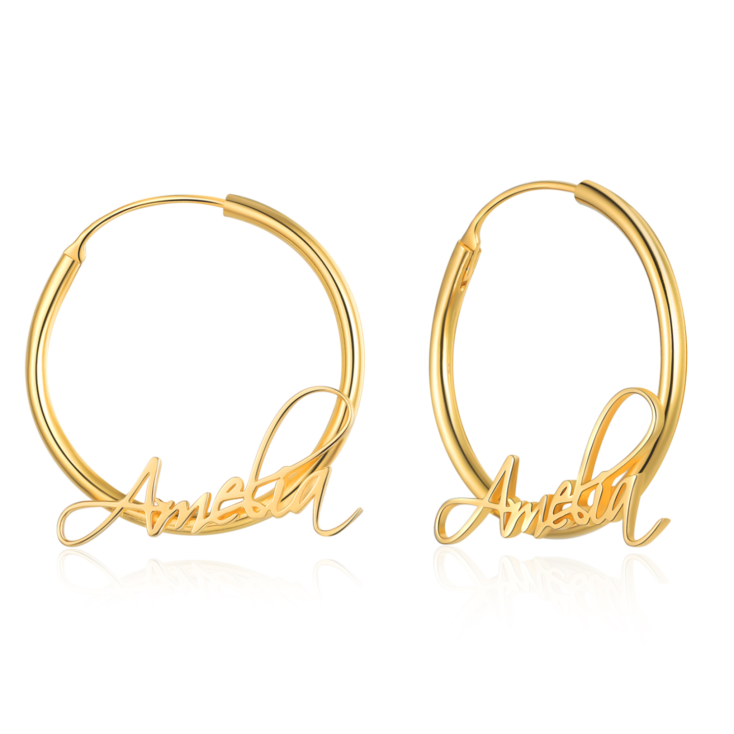 Personalised Name Circle Earring Customised Women's Hoop Earrings Gifts for Her-Jessemade AU