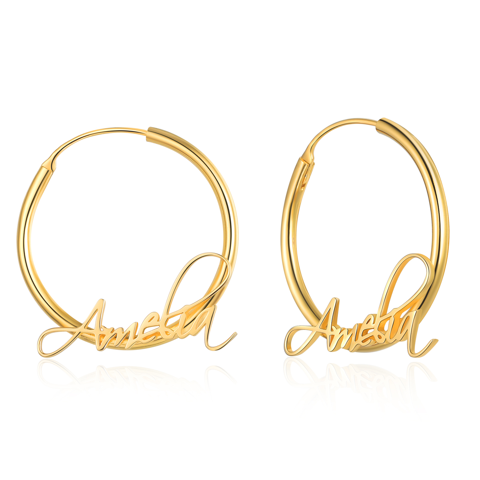 Personalised Name Circle Earring Customised Women's Hoop Earrings Gifts for Her-Jessemade AU