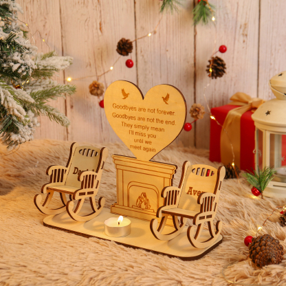 Christmas in Heaven Rocking Chair Ornament Custom 2 Names Memorial Gifts - Goodbyes Are Not Forever.-Jessemade AU