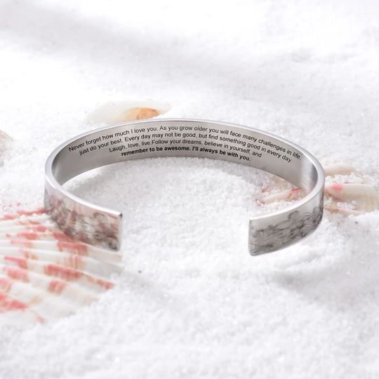 To My Granddaughter Cuff Bracelet "I Will Always Be With You" Gifts For Her-Jessemade AU