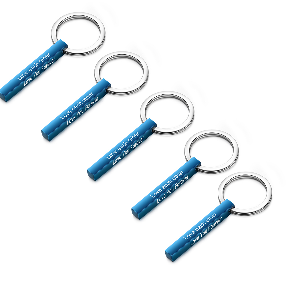 Personalised Stainless Steel Keychain Customised 4 Texts Keyring Gift for Him/Her-Jessemade AU