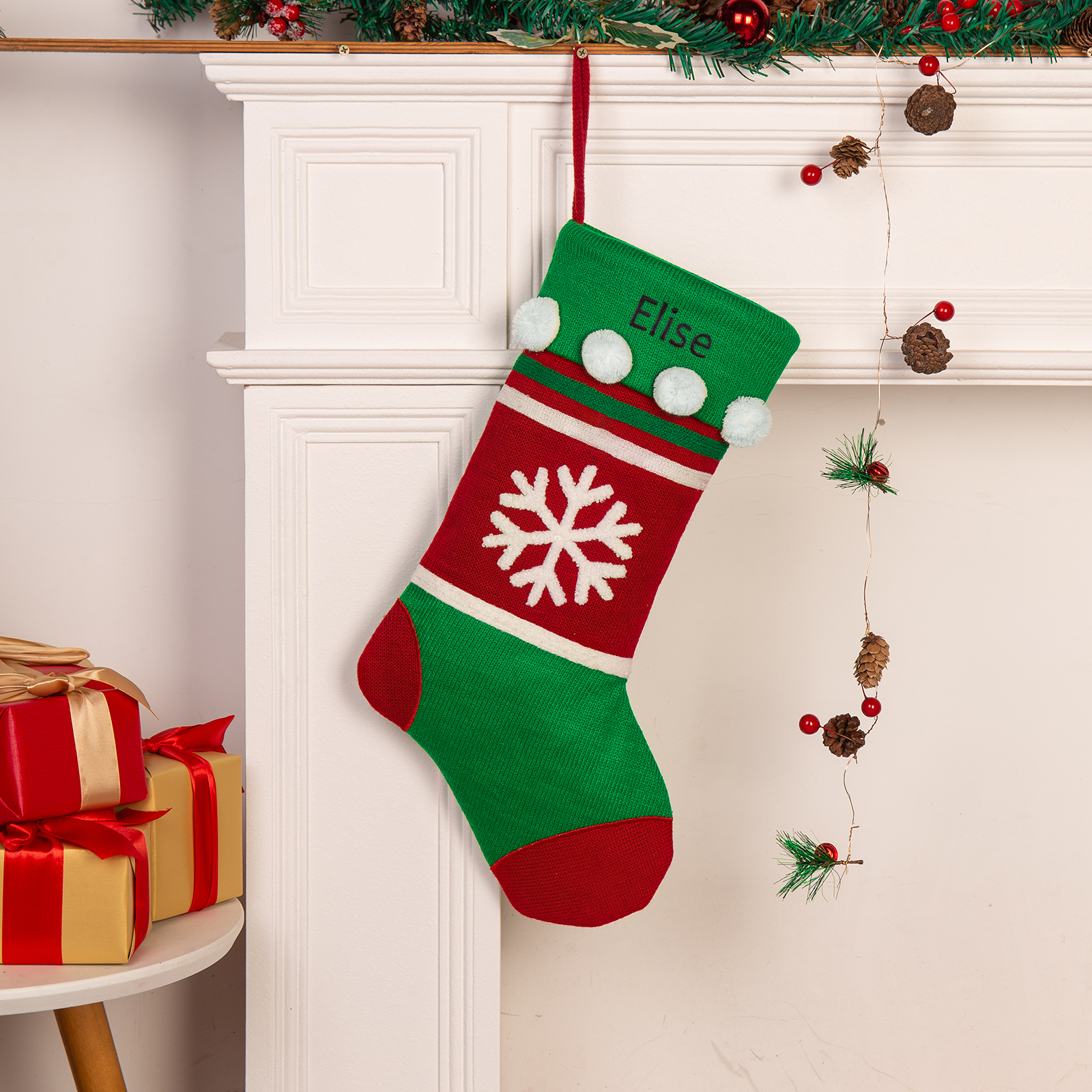 Personalised Christmas Stocking Ornament Custom 1 Name Christmas Gift Bags Gifts for Family Friends-Jessemade AU