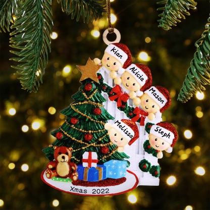Personalised Family Christmas Ornament Custom 5 Names Hanging Ornament Gifts For Family-Jessemade AU