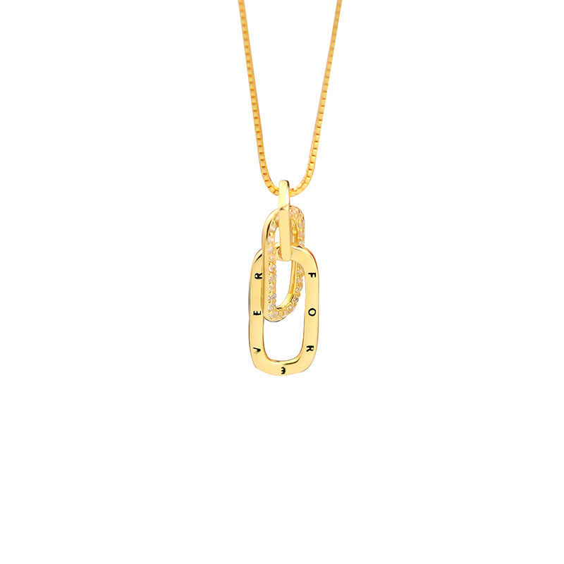 925 Sterling Silver Personalised Interlocking Pendant Necklace Custom Name Gifts For Her-Jessemade AU