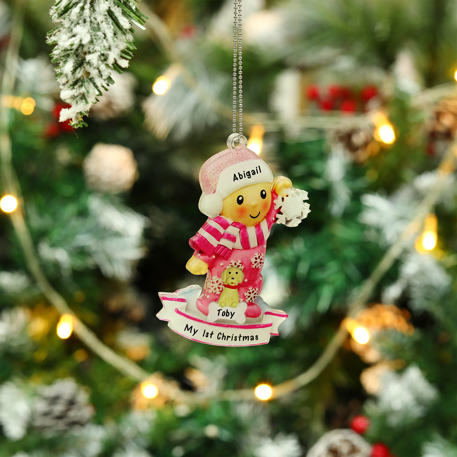 My First Christmas Personalised Acrylic Christmas Ornament Customised Name & Text Hanging Ornaments Pets Christmas Gift for Boys Girls Babies-Jessemade AU