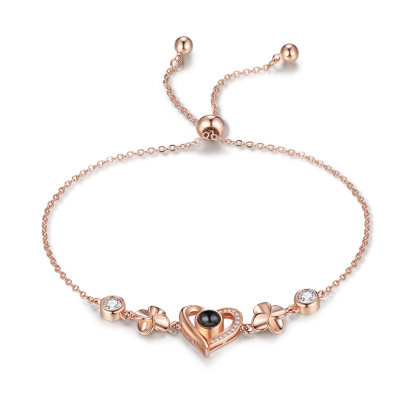 Heart Projection Bracelet Personalised Photo Bracelet Creative Gift for Her Mother's Day Jewelry Gifts-Jessemade AU