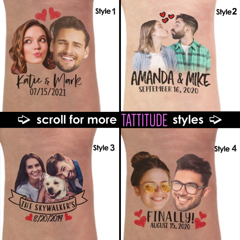 Funny Photo Tattoos Custom Face Tattoos-Style 3-Jessemade AU