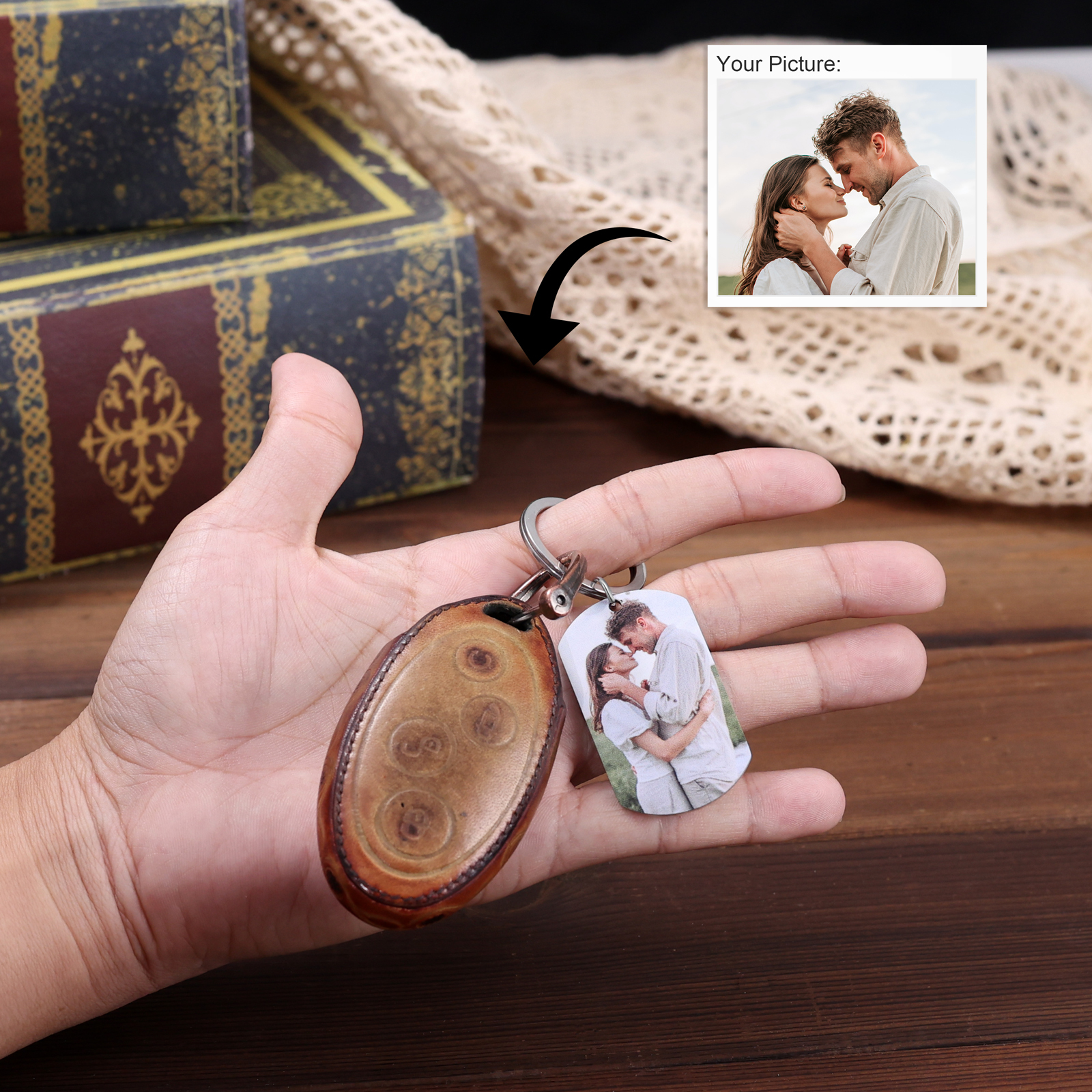 Custom Picture Keychain With Name Personalised Photo Keychain Drive Safe Keychain for Boyfriend-Jessemade AU