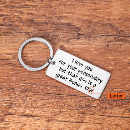 Personalised Letter Keychain Funny Keychain Stainless Steel Valentine's Day Couple Gift-Jessemade AU