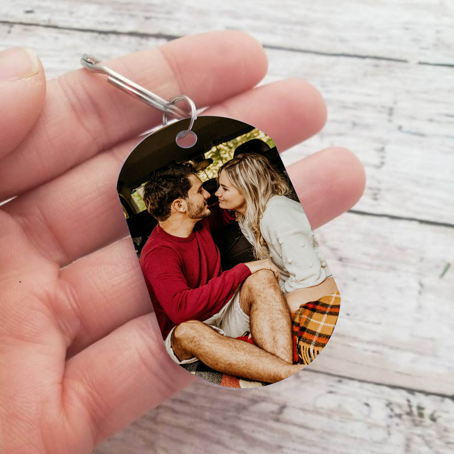 To My Man/Woman Custom Photo Keyring Couple Keychain Stainless Steel Keychain Valentine's Day Gift for Couples-Jessemade AU