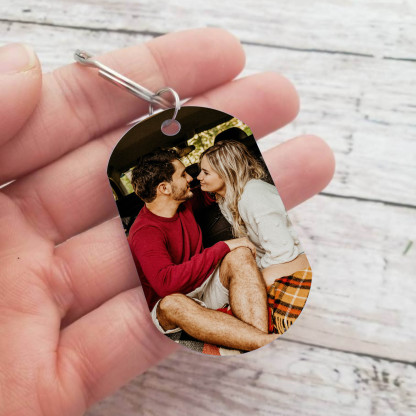 To My Man/Woman Custom Photo Keyring Couple Keychain Stainless Steel Keychain Valentine's Day Gift for Couples-Jessemade AU