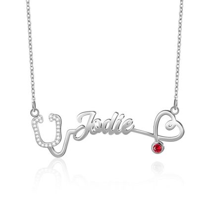 Personalised Necklace With Birthstone Custom 1 Name Necklace Gift For Women-Jessemade AU